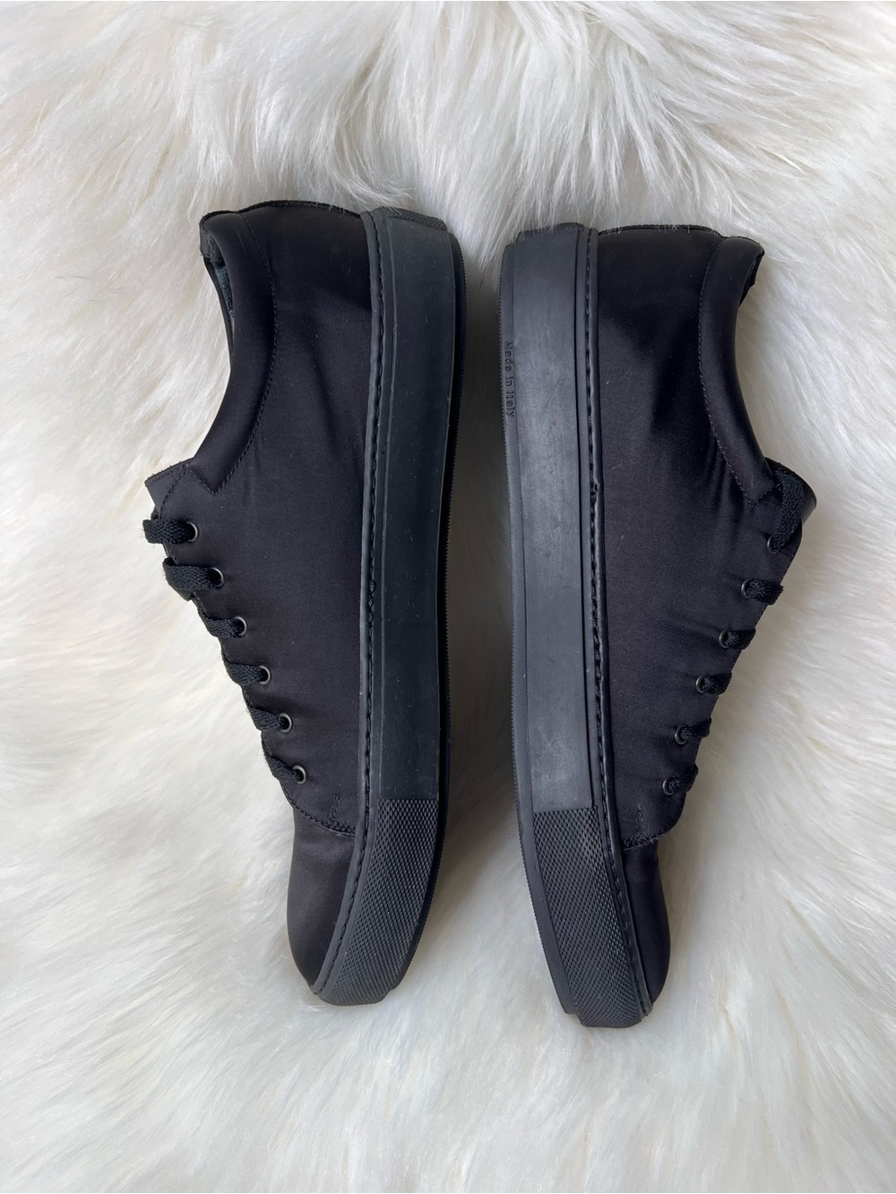 Acne Studios Mens Low Top Sneakers Sz 44 US Size 11 Satin Lace Up Casual Italy - Picture 2 of 15